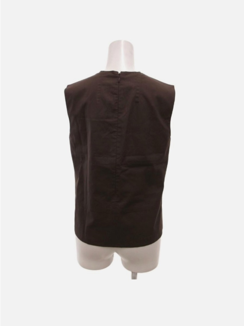 HERMES Gaultier Era Sleeveless Blouse Boxy Brown Size 34 - Picture 2 of 8